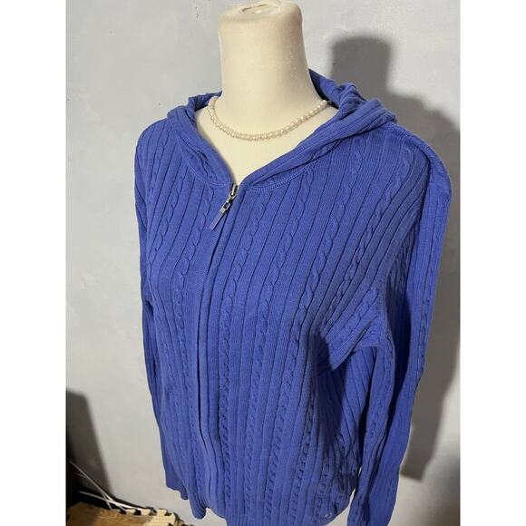 IZOD Women’s Zip Up Blue Light Jacket Hooded Sz XL - Picture 4 of 10